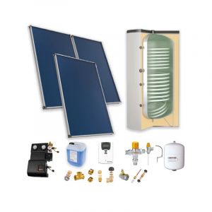 THERMADOR - Astrea Pack B - CESI : 3 capteurs solaires fixation toiture plate + ballon préparateur ECS 300L double échangeur - PSOLECSP33TP