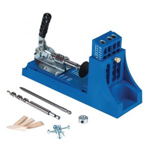 KREG Jig K4 Starter Set ( K4 ) Kit complet d'assemblage pour charpentier en bois avec gabarit de perçage K4, Foret étagé,