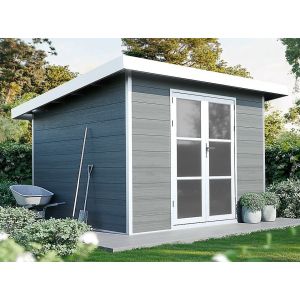 Abri de Jardin Composite ALMA - 9m2 Gris clair - Cabane de Jardin