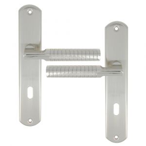 Ens poig alum/plaq acier cle jussieu l nickel mat/brillant