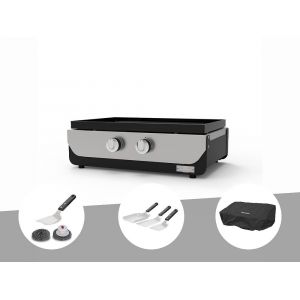 Plancha ORIGINAL Gaz 260 Duo + Kit 3 spatules + Kit de nettoyage + Housse de protection - Le Marquier