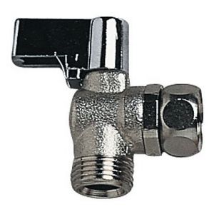 Robinet darr&ecirc;t WC &eacute;querre un quart de tour 3-8 chrom&eacute;.