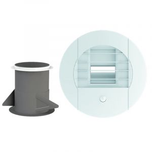 Bouche VMC Alizé Hygro Vision HVP05 SDB+WC 15-45/45 à piles avec manchette placo Ø 80 mm