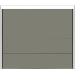 Porte de garage sectionnelle Gris Quartz 7039 motoris&eacute;e l.240 x H.200 cm x Ep.40 mm Polygrain