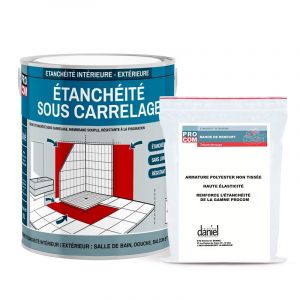 Etancheite sous carrelage, KIT douche, salle de bain, pièce humide - résine d'imperméabilisation, protection à l'eau - PROCOM 2.5 litres Bleu