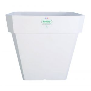 Pot de fleurs Soleilla carré hauteur 30cm blanc