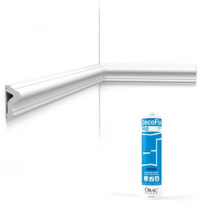 Pack 10 m&egrave;tres Cimaise murale P8020 avec colle - Orac x Cimaises-et-plus - 6x2,5x200cm (h x p x L) - moulure d&eacute;corative polyur&eacute;thane