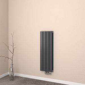 EMKE Radiateur eau chaude en acier Tube Plat Radiateur Mural Noir 90x30cm 559W Double Couche