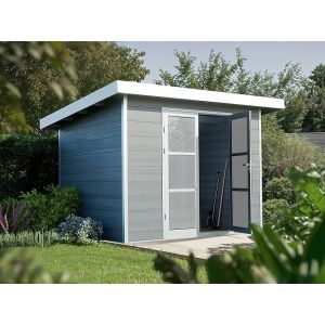 Abri de Jardin Composite ALMA - 7m2 - Gris clair - Cabane de jardin