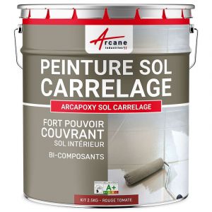 Peinture Sol Carrelage - Résine Carrelage  - ARCAPOXY SOL CARRELAGE - Rouge Tomate - RAL 3013 - 1 kg (jusqu'à 5 m² en 2 couches) - ARCANE INDUSTRIES