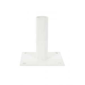 Platine BLANCHE pour poteau rond de portillon grillagé
