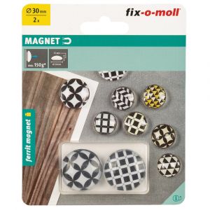 2 aimants decoratif en ferrite 30mm h11mm 150g