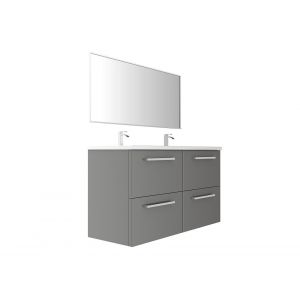 Meuble double vasque - Gris souris - L120xP45cm