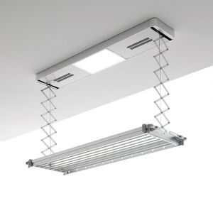 Étendoir électrique mur ou plafond avec télécommande – gris – 122x52x30 cm - FOXYDRY PRO 120