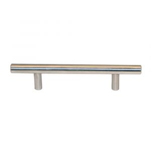 Poignée de porte barre - Acier - Finition inox - Entraxe 128mm