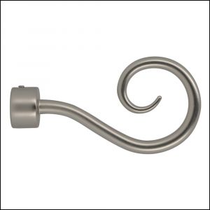 Embout tringle à rideaux, crosse diamètre 20mm nickel