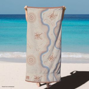 Drap De Plage - One Piece - Carte Océane Beige