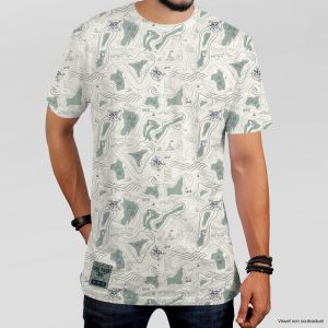 Tshirt - One Piece - Carte Océane Vert De Gris - Taille L
