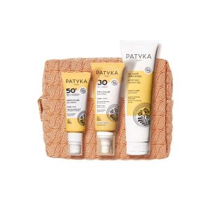 Trousse soins solaires certifiés bio avec la crème solaire visage 40ml offerte                                - Patyka