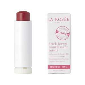 Stick lèvres nourrissant teinté rechargeable au beurre de karité BIO - Recharge                                - La Rosée