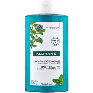 Shampoing détox à la Menthe aquatique bio pour cheveux normaux                                - Klorane