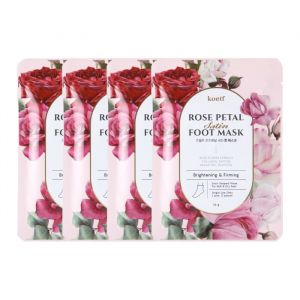 PETITFEE - Koelf Rose Petal Satin Foot Mask - 16g X 1pc (4ea) Set