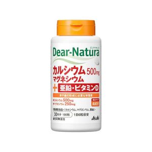 Asahi - Dear Natura Calcium, Magn&eacute;sium, Zinc, Vitamine D 30 jours d'approvisionnement - 180 tablets