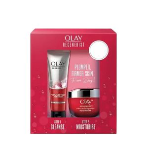 OLAY - Coffret cadeau crème micro-sculptante Regenerist avec nettoyant - 100g + 50g