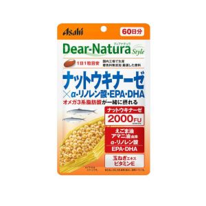 Asahi - Dear Natura Style Nattokinase X Acide alpha-linolénique, EPA, DHA, approvisionnement de 60 jours - 60 tablets