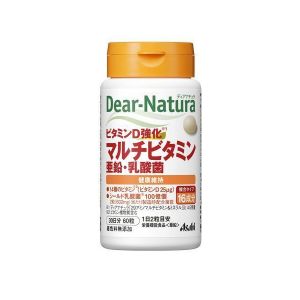 Asahi - Dear Natura Vitamine D, multivitamines enrichies, zinc, bactéries lactiques, 30 jours d&#39;approvisionnement - 60 tablets