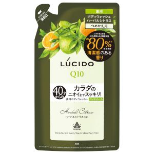Mandom - Recharge de nettoyant pour le corps déodorant Lucido Q10 - 380ml - Herbal Citrus