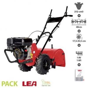 Motoculteur à fraise arrière moteur 7 Cv 212cc travail 48cm vitesse 1AV 1AR LEA 42212