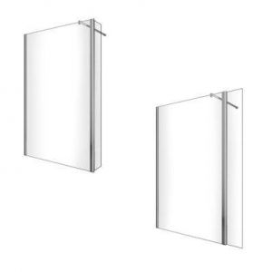 Paroi de douche walk-in avec porte pivotante garde-boue h 200 - 90 WALKIN x PORTE 30 (tot 120,5-122,5)