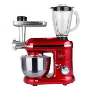 Robot patissier hachoir blender DALLAS PRO Rouge Acier 5.5L