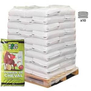 Amendement organique fumier de cheval composté 10 sacs de 20 kg