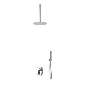 Set pour douche double fonction modéle slim avec pommeau douche - 25 cm diamétre pommeau douche - barre de fixation au plafond