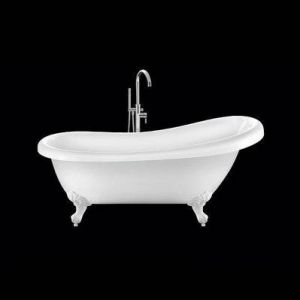 Baignoire ancienne rétro sur pieds RICHMOND Blanche 155 cm Pieds d'Aigle Blancs
