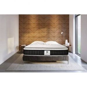 Ensemble matelas à ressorts ensachés et mémoire de forme SUITE ROYALE - 30 cm + sommiers à lattes - 2 x (90 x 200 cm)