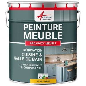 Peinture pour Meuble Cuisine et Salle de Bain - ARCAPOXY-1 kg (jusqu'à 12 m² en 2 couches) Jaune - RAL 1023
