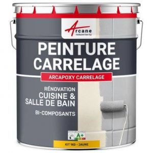 Peinture Carrelage Cuisine & Salle de bain - ARCAPOXY-1 kg (jusqu'à 10 m² en 2 couches) Jaune - RAL 1023