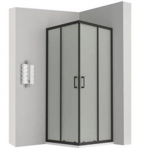 LANABLACK Porte de douche coulissante H. 190 cm verre 6 mm opaque 85 x 85 cm + receveur