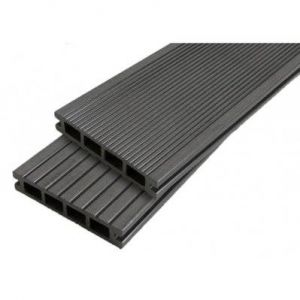 Lames terrasse bois composite alvéolaire Dual gris anthracite