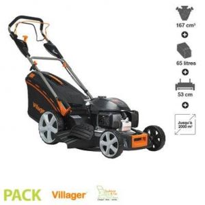 Tondeuse thermique propulsée 4 en 1 167 cm3 moteur Honda OHV vitesse variable VILLAGER Falcon 6111 H-Matic