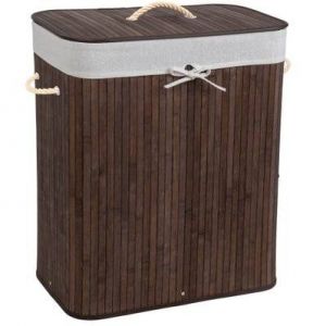 Tectake  Panier à linge bambou rectangulaire - 100 L