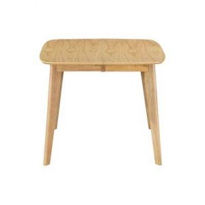 Table à manger extensible scandinave carrée placage chêne L90-130 cm LEENA - L90xP90xH75