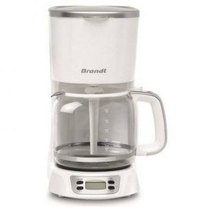 Cafeti&egrave;re filtre programmable 18 tasses 1000w blanc/silver  - BRANDT - caf1318es