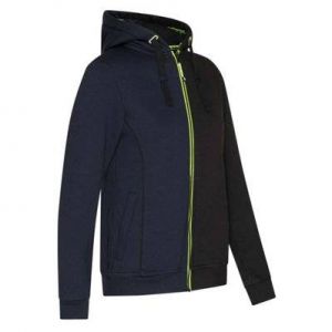 Veste à capuche multipoche ZANA - NORTHWAYS - finition peau de pêche 345 g/m² - bleu marine/noir