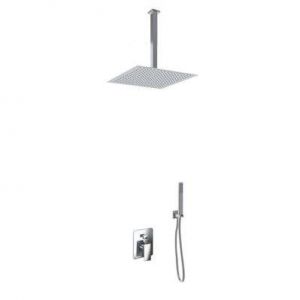 Set pour douche double fonction modéle slim avec pommeau douche – 40x40 pommeau douche - barre de fixation au plafond