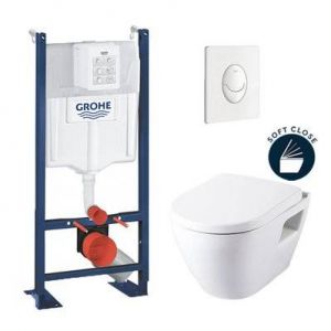Grohe Pack WC Rapid SL autoportant + cuvette SM10 + plaque Skate Air blanche