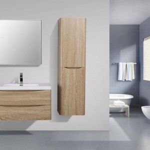 Grande armoire de rangement PIACENZA hauteur 150 cm chêne clair